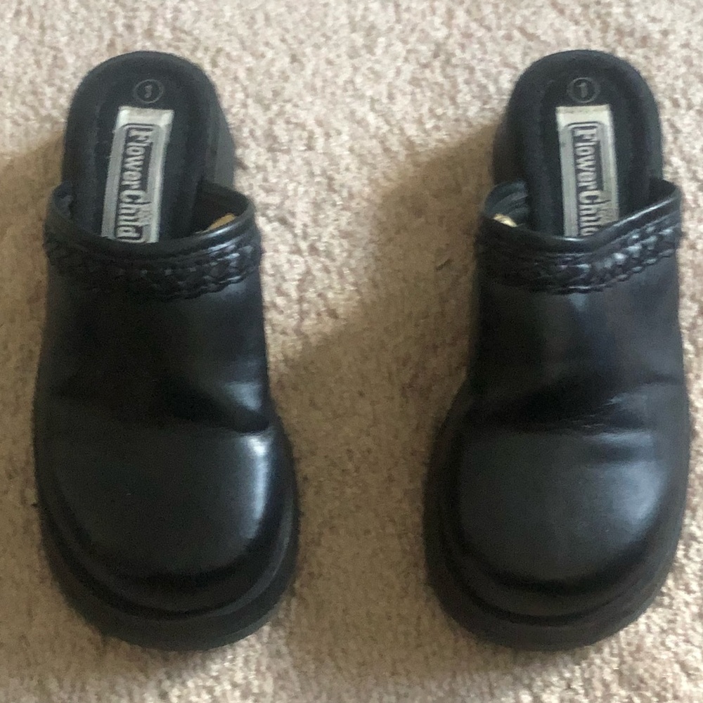 Girls,Black, slip on, platform mules